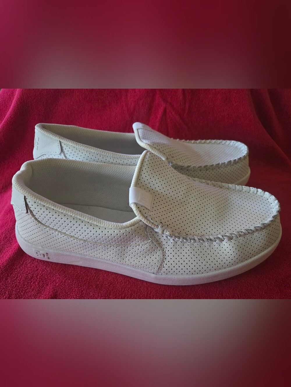 DC White Villain Perforated Slip-On Loafers